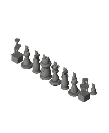 Cats of Chess The Purr-fect Strategy Set 3d model