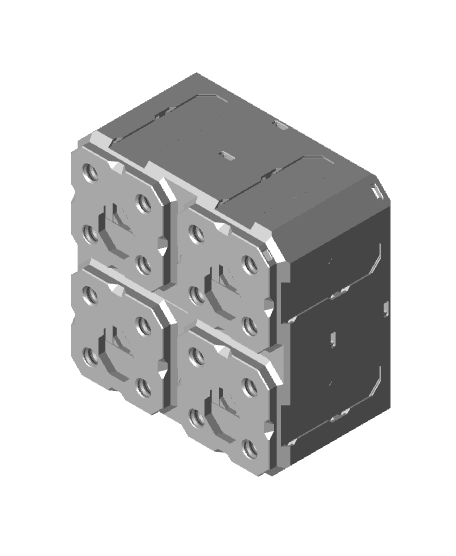 2x2x1 - Topped Multipoint Rail - Multibin Shell 3d model