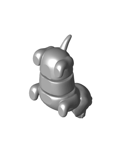 Cute Dachshund Articulated (dark eyes version) 3d model