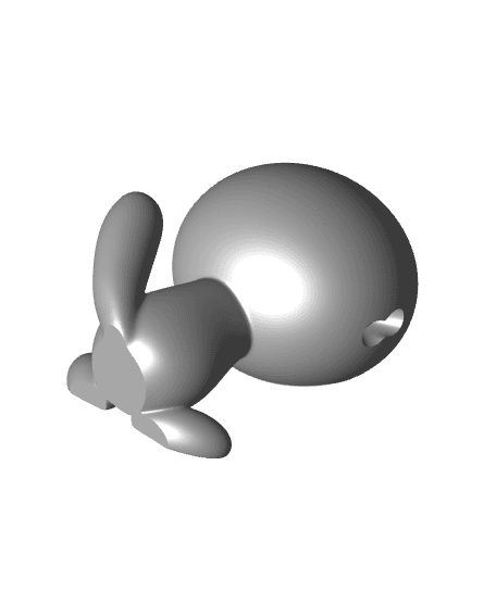 Sitting Paldean Wooper - Multipart 3d model