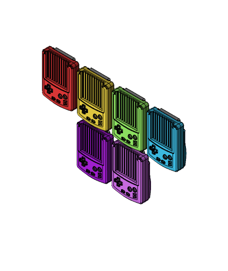 MINI TETRIS GAMEBOY COLOR - RETRO TOY AND CONTAINER 3d model