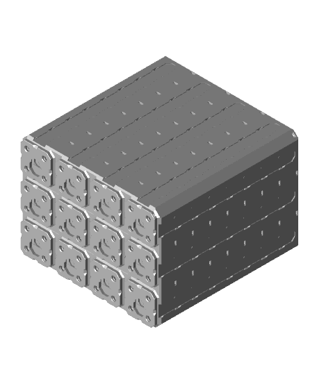 4x3x4 - Topped Multipoint Rail - Multibin Shell 3d model