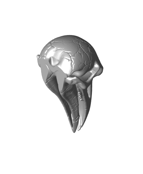 Desert Predator Skull Prehistoric Bird Skeleton Figurine 3d model