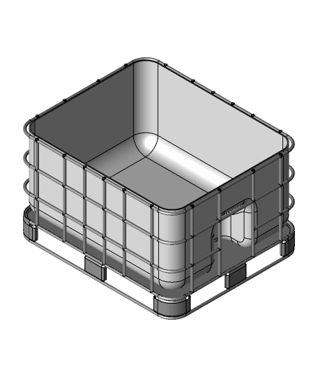 275 Gallon IBC Tote (Low Cut Bottom) 3d model