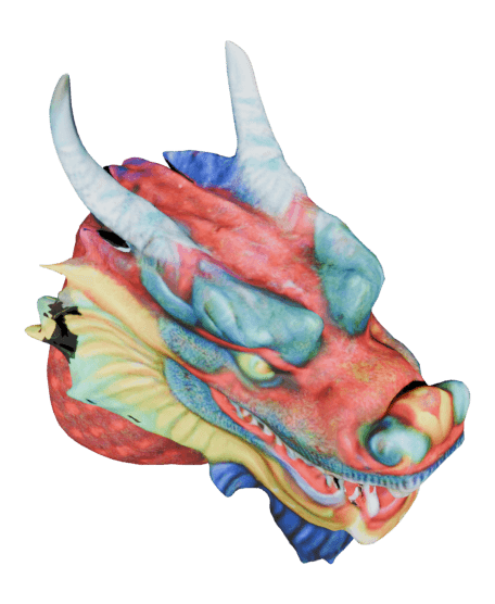 Colorful Ceramic Chinese Dragon Head 3d model