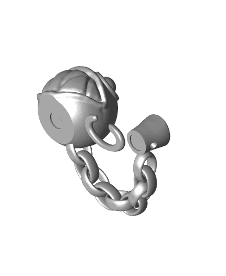 chain chomp with slots for magnets - print in place - flexi fidget toy 3d model