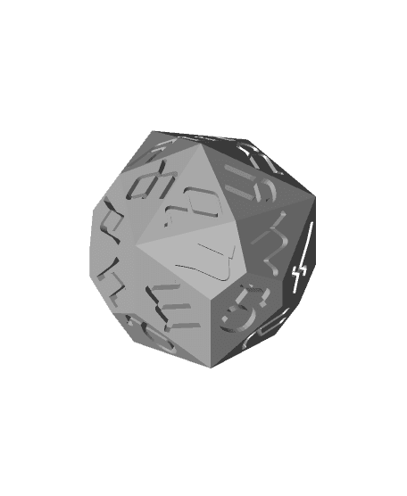 Nuskhuri Alphabet d33 Polyhedral Die (Old Georgian) 3d model