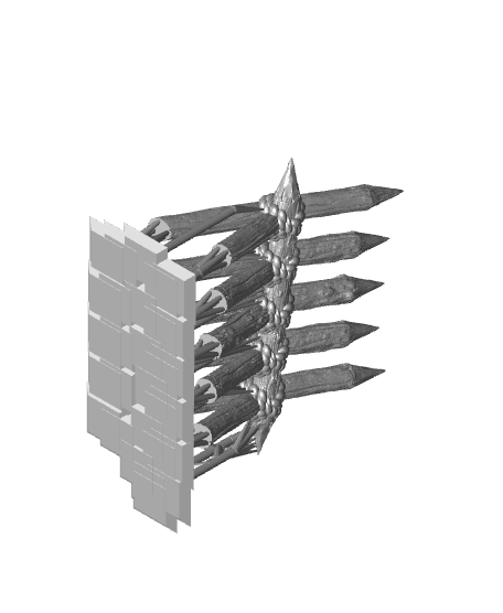 Spiked Barricade Set 3d model