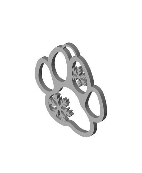 Christmas Dog Paw Print Ornament  3d model