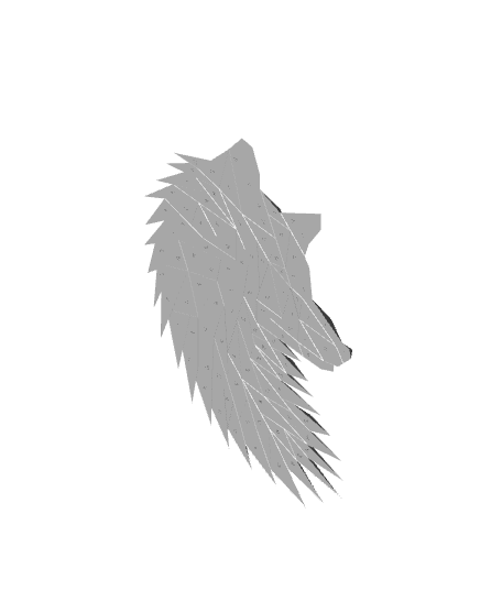 Geometric Wolf (fox) head wall art 3d model