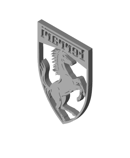 ferrari wall art emblem wall decor sport car logo decoration 3d model