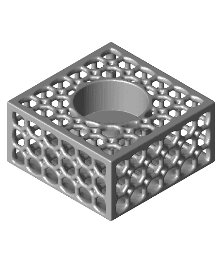 Truncated Cube Tealight Holder 3d model