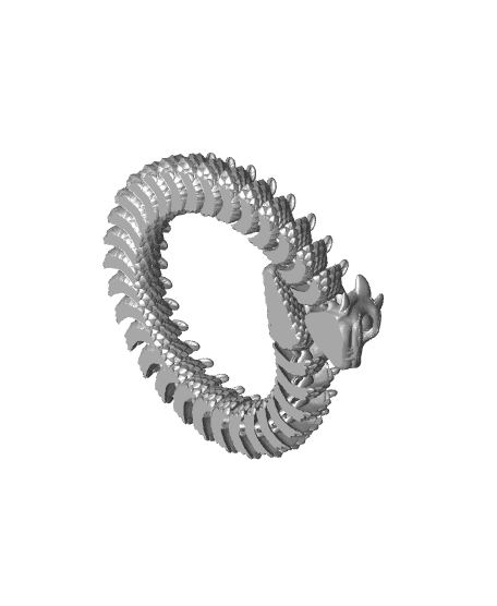 Baby Basilisk (Extra Long) - Articulated Snap-Flex Fidget (Medium Tightness Joints) 3d model