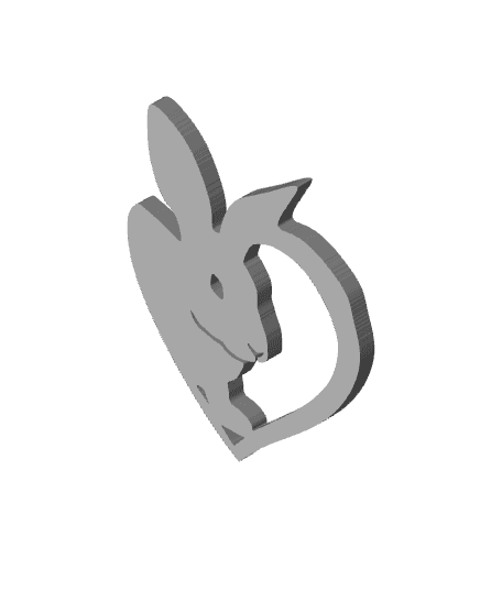 Bunny wall art rabbit wall decor 3d model