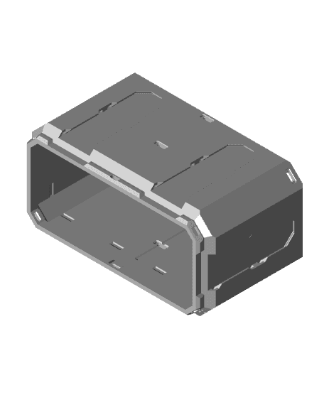 2x1x1 - Topped Multipoint Rail - Standard Click-In Multibin Shell Extension 3d model