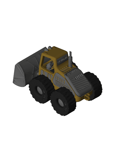 Yellow Bulldozer with Movements Version 2 3d model