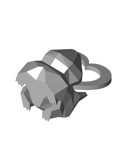 Low poly bulbasaur heart keychain.stl 3d model