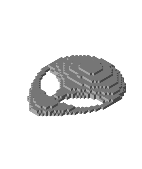 Alien Voxel Head 3d model