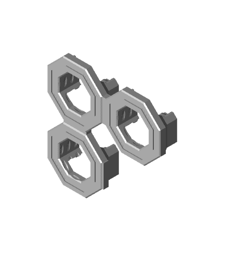 Triple Snap Connector Reverse - DS Part B - Standard (0.5) v2.stl 3d model