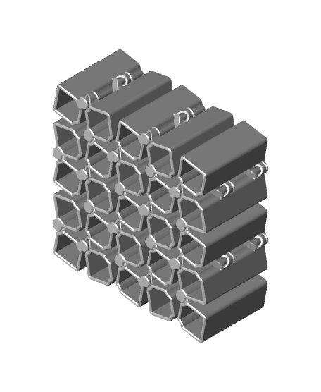 Auxetic Cubes // 18mm 5x5 Stacked 3d model