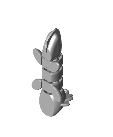 articulated axolotl - Print in Place Keychain 3d model