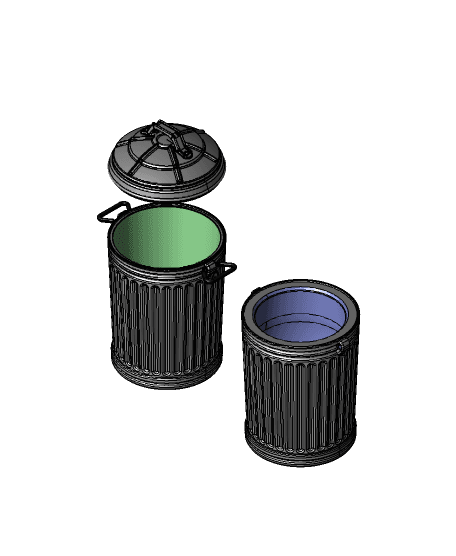 BIG Trash Can - Pen Cup, Trash Can, or Recycling Bin! 3d model