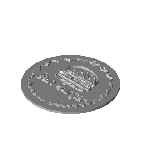 sun burger logo stencil 3d model