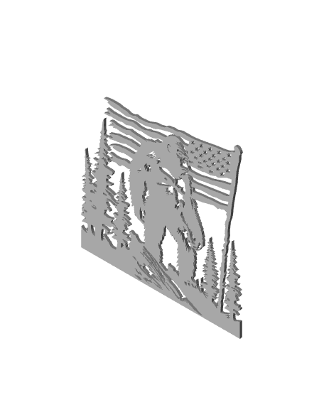 funny bigfoot wall art sasquatch wall decor yeti decoration 3d model