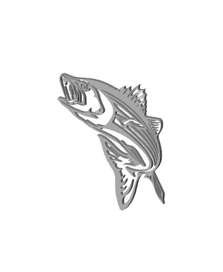 fish wall art bass wall decor fishing decoration 3d model