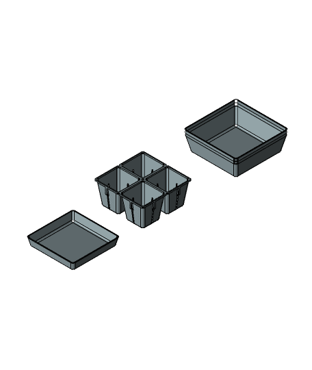 Durable Seed-Starting Nursery Pot (2x2) with Bottom Tray Options 3d model