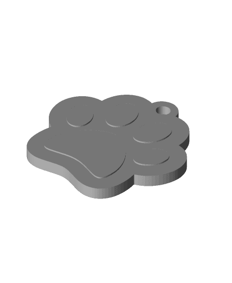 Paw-print keychain 3d model