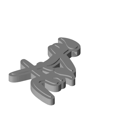 Naughty Kanji Keychain 3d model