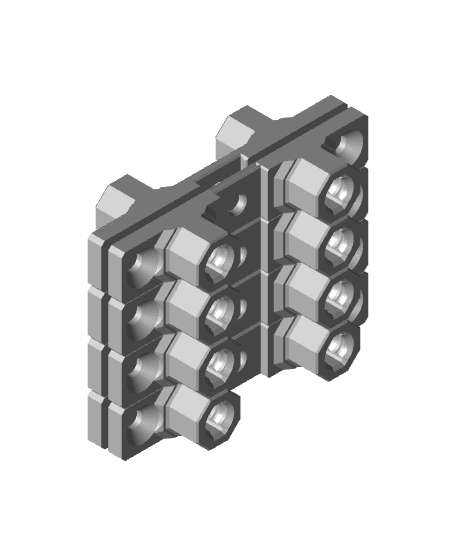 8 mm - Quad Bolt-Lock Mount - x4 Stack 3d model