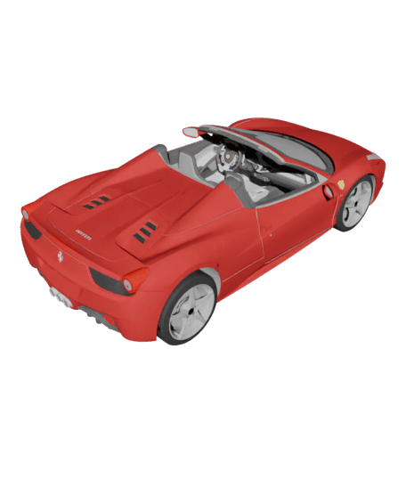 Fully assembled Ferrari 458 Spider Convertible 3d model