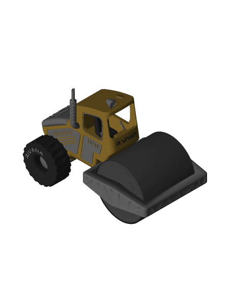 Yellow Road Roller Modern with Movements 3d model