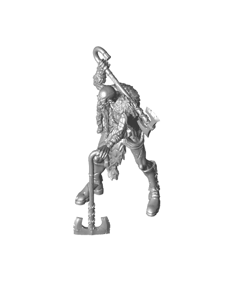 Old Hero - Barbarian - PRESUPPORTED - Illustrated and Stats - 32mm scale  3d model