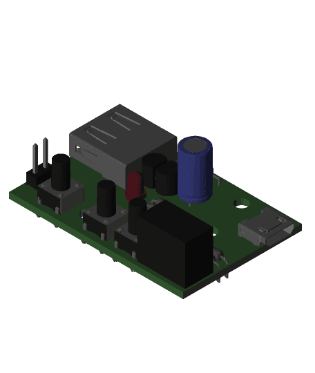 Pi Supply Switch Model 3d model