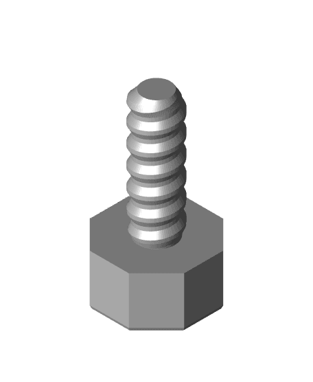 20 mm Small Thread, Plain Head, Bolt 3d model