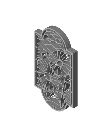 Stained glass flowers wall art sunfloewr decor 3d model