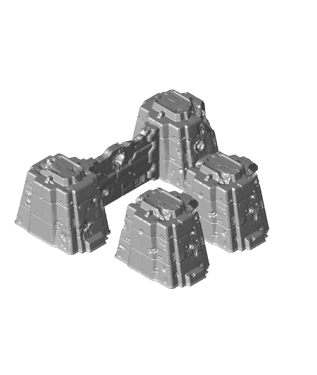 Wall Set - Damaged - Gates 3d model