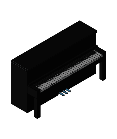 Vertical Piano 3d model