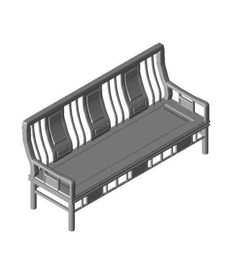 Old Hong Kong sofa 3d model