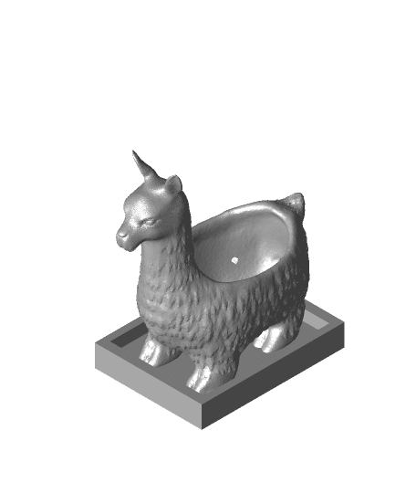 Llama succulent planter 3d model