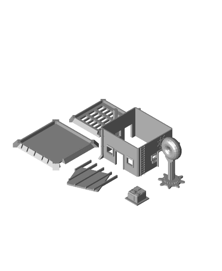 FHW Minitown Doughnut Shoppe 3d model