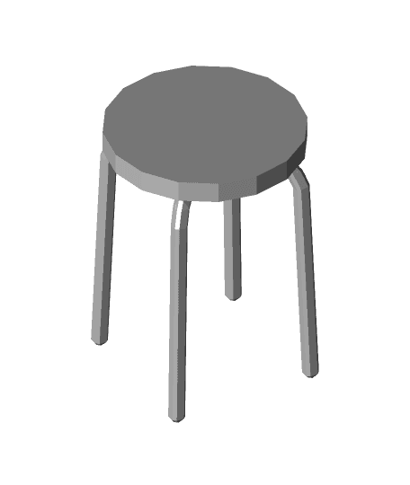 Old Hong Kong stool 3d model