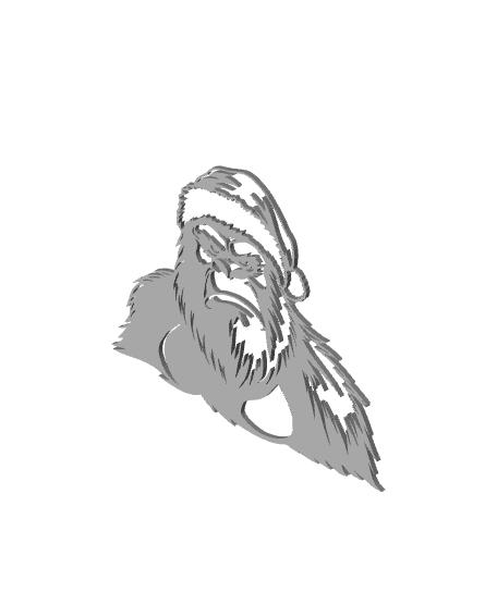 Santa Squatch wall art Christmas Bigfoot wall decor 3d model