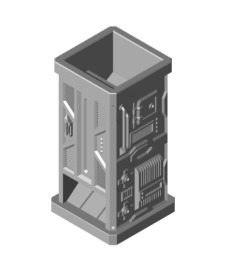 Mini Dice Tower & Base 3d model