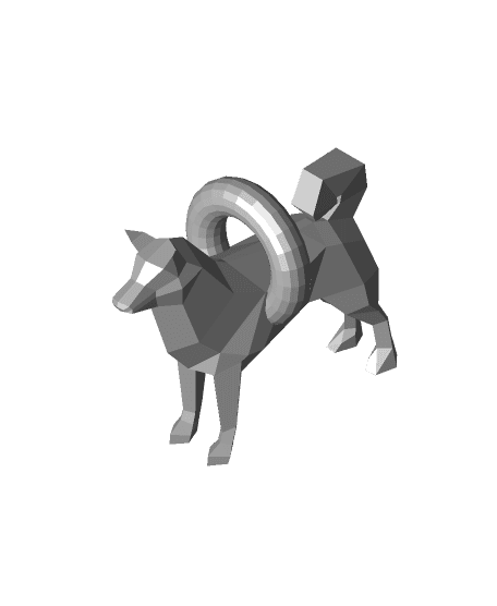 low poly shiba inu keychain.stl 3d model