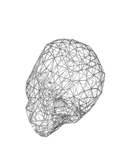 Skull Head Wire Art 3d model