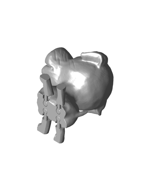 flexy big head dog 3d model